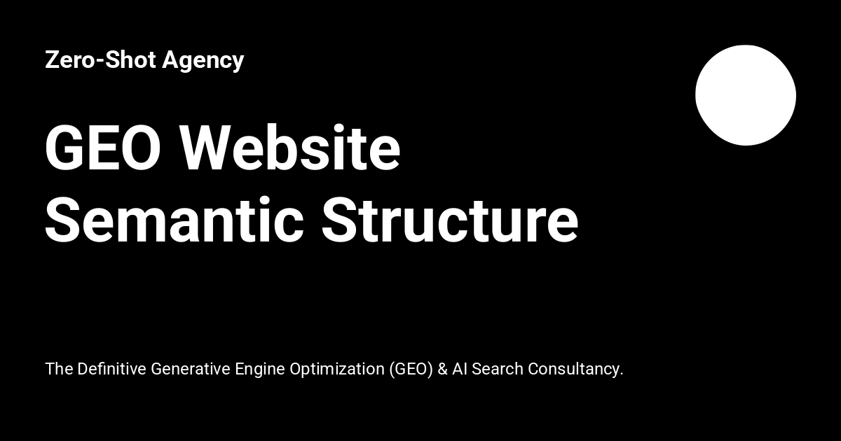 Geo Website GEO Website Semantic Structure - Zero-Shot Agency